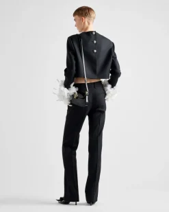 Mujer Prada CHAQUETAS Y ABRIGOS^Chaqueta De Lana De Botonadura Simple Con Plumas