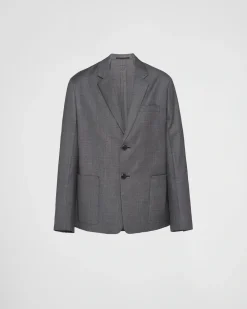 Hombre Prada CHAQUETAS Y ABRIGOS^Chaqueta De Lana De Cruzado Simple