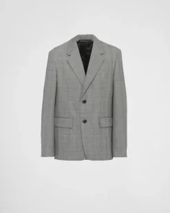 Hombre Prada CHAQUETAS Y ABRIGOS^Chaqueta De Lana De Cruzado Simple