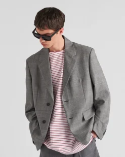 Hombre Prada CHAQUETAS Y ABRIGOS^Chaqueta De Lana De Cruzado Simple