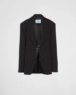 Mujer Prada CHAQUETAS Y ABRIGOS^Chaqueta De Lana De Cruzado Simple