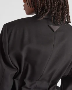 Mujer Prada CHAQUETAS Y ABRIGOS^Chaqueta De Lana De Cruzado Simple