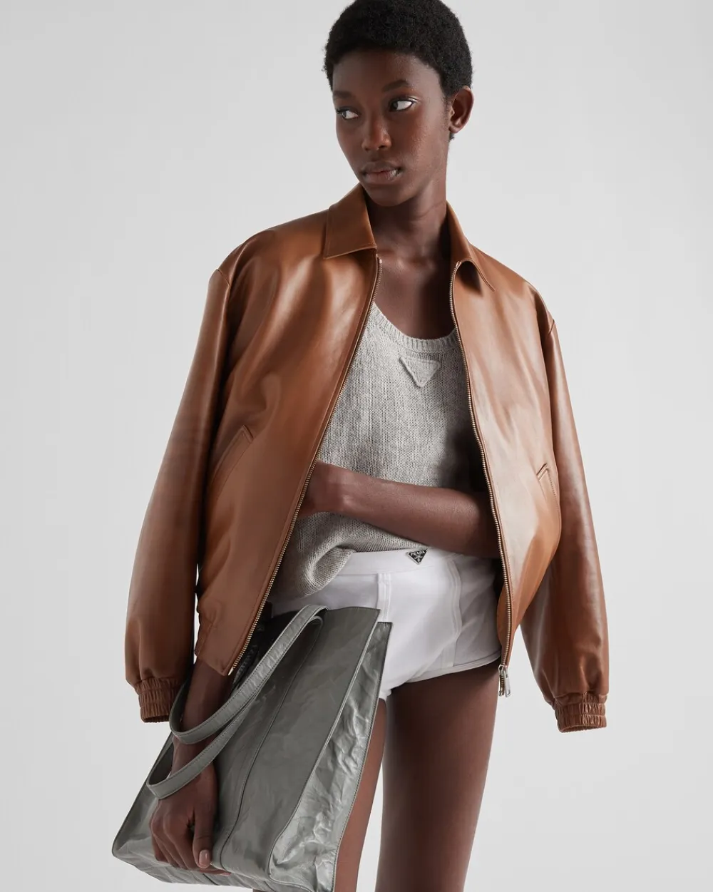 Mujer Prada ROPA DE PIEL^Chaqueta De Napa