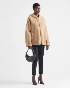 Mujer Prada ROPA DE PIEL^Chaqueta De Napa Y Borreguillo