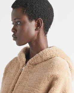 Mujer Prada ROPA DE PIEL^Chaqueta De Napa Y Borreguillo