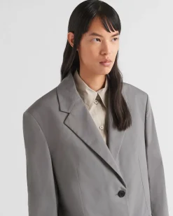 Mujer Prada CHAQUETAS Y ABRIGOS^Chaqueta De Panamá De Algodón De Botonadura Simple