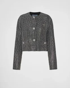 Mujer Prada CHAQUETAS Y ABRIGOS^Chaqueta De Pedrería Y Cruzado Simple