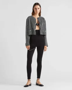 Mujer Prada CHAQUETAS Y ABRIGOS^Chaqueta De Pedrería Y Cruzado Simple