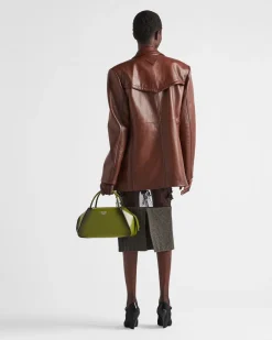 Mujer Prada ROPA DE PIEL^Chaqueta De Piel Con Cruzado Doble
