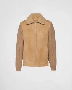 Hombre Prada ROPA DE PIEL^Chaqueta De Piel Vuelta Y Punto