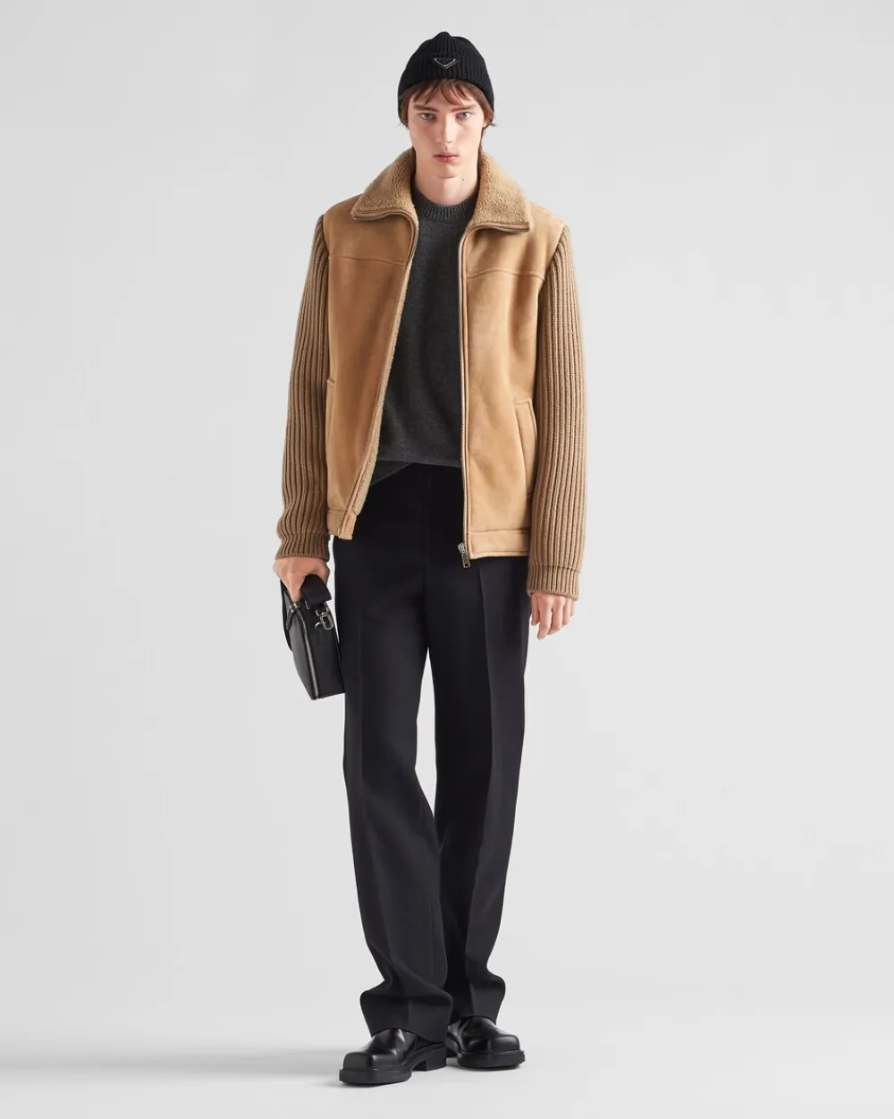 Hombre Prada ROPA DE PIEL^Chaqueta De Piel Vuelta Y Punto