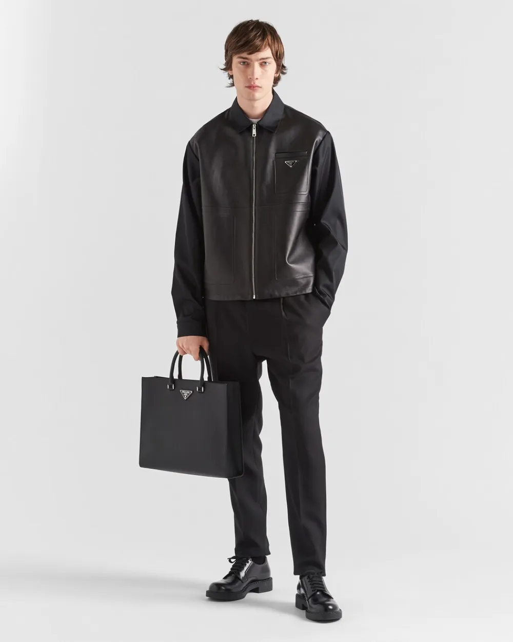 Hombre Prada ROPA DE PIEL|CHAQUETAS Y ABRIGOS^Chaqueta De Piel Y Re-nylon