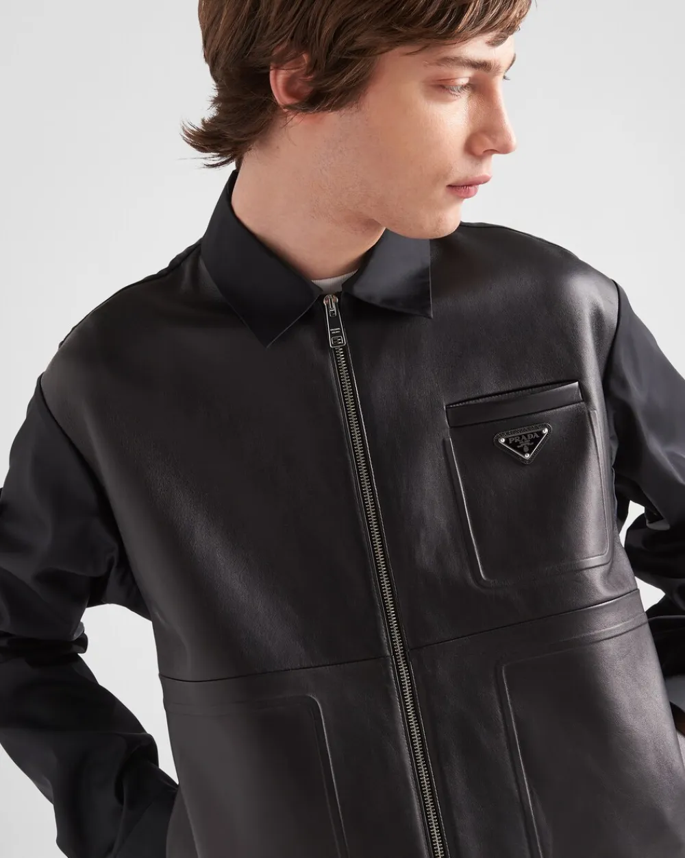 Hombre Prada ROPA DE PIEL|CHAQUETAS Y ABRIGOS^Chaqueta De Piel Y Re-nylon