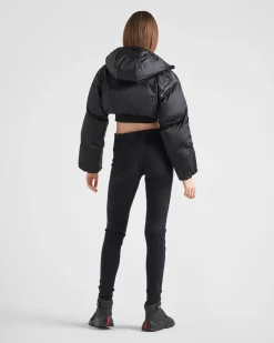 Mujer Prada ROPA^Chaqueta De Plumón Con Capucha De Re-nylon