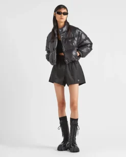 Mujer Prada ROPA DE ABRIGO^Chaqueta De Plumón Corta Convertible De Re-nylon