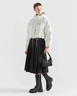 Mujer Prada ROPA DE ABRIGO^Chaqueta De Plumón Corta Convertible De Re-nylon