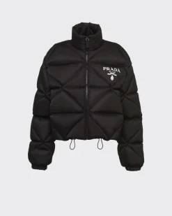 Mujer Prada ROPA DE ABRIGO^Chaqueta De Plumón Corta De Gabardina De Re-nylon