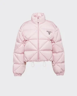 Mujer Prada ROPA DE ABRIGO^Chaqueta De Plumón Corta De Gabardina De Re-nylon