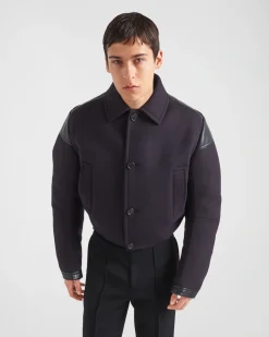 Hombre Prada ROPA DE ABRIGO^Chaqueta De Plumón Corta De Mezcla De Lana