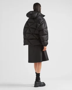 Mujer Prada ROPA DE ABRIGO^Chaqueta De Plumón Holgada De Gabardina De Re-nylon