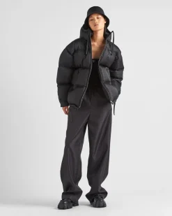 Mujer Prada ROPA DE ABRIGO^Chaqueta De Plumón Y Re-nylon Con Capucha