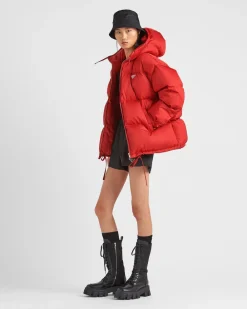 Mujer Prada ROPA DE ABRIGO^Chaqueta De Plumón Y Re-nylon Con Capucha
