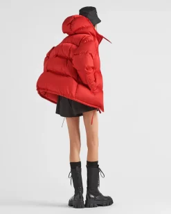 Mujer Prada ROPA DE ABRIGO^Chaqueta De Plumón Y Re-nylon Con Capucha