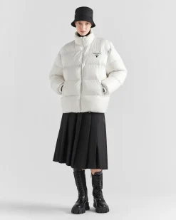 Mujer Prada ROPA DE ABRIGO^Chaqueta De Plumón Y Re-nylon Con Capucha