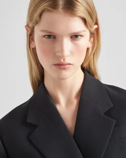 Mujer Prada CHAQUETAS Y ABRIGOS^Chaqueta De Tricotina Con Cruzado Doble