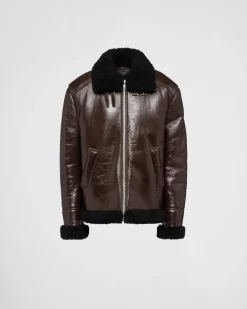 Mujer Prada ROPA DE PIEL^Chaqueta Holgada De Piel Vuelta