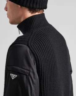 Hombre Prada TEJIDOS DE PUNTO^Chaqueta Reversible De Cachemir Y Re-nylon