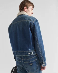 Hombre Prada TEJIDO VAQUERO^Chaqueta Vaquera Acolchada