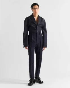 Hombre Prada TEJIDO VAQUERO^Chaqueta Vaquera De Botonadura Simple