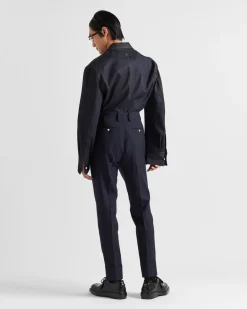 Hombre Prada TEJIDO VAQUERO^Chaqueta Vaquera De Botonadura Simple