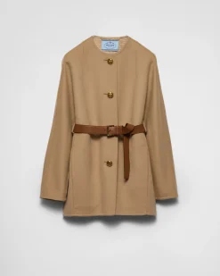 Mujer Prada CHAQUETAS Y ABRIGOS^Chaquetón De Botonadura Simple En Lana Doble