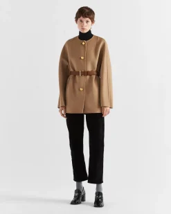 Mujer Prada CHAQUETAS Y ABRIGOS^Chaquetón De Botonadura Simple En Lana Doble