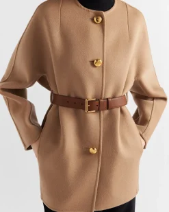 Mujer Prada CHAQUETAS Y ABRIGOS^Chaquetón De Botonadura Simple En Lana Doble