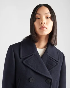 Mujer Prada CHAQUETAS Y ABRIGOS^Chaquetón De Paño De Botonadura Doble