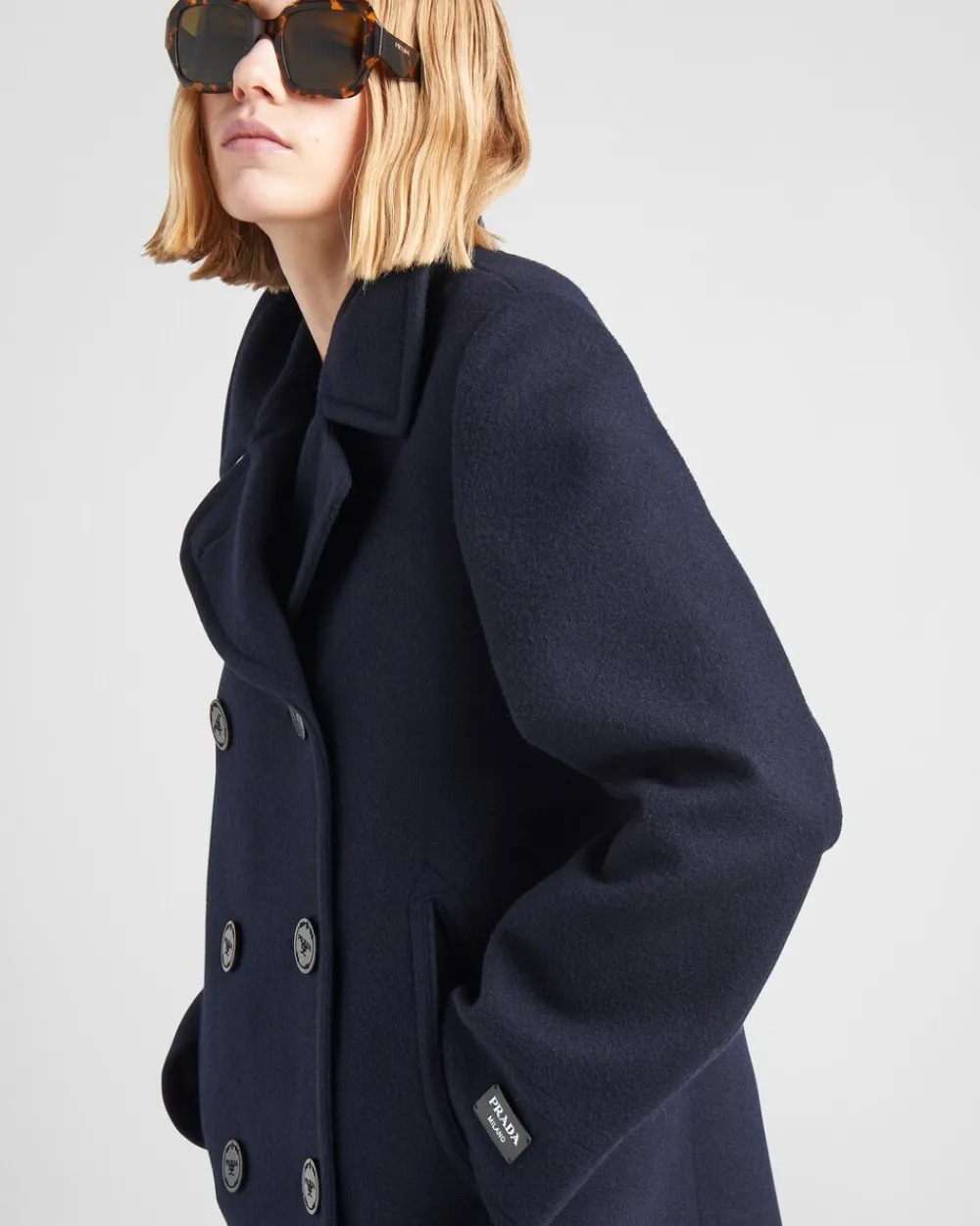 Mujer Prada CHAQUETAS Y ABRIGOS^Chaquetón Marinero De Botonadura Doble De Paño