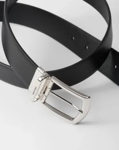 Hombre Prada CINTURONES^Cinturón Reversible De Piel Y Piel Saffiano
