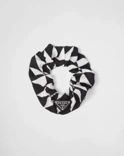 Mujer Prada DIADEMAS Y ACCESORIOS PARA EL PELO^Coletero De Sarga Estampada