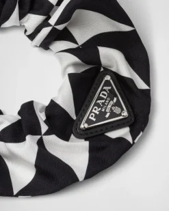 Mujer Prada DIADEMAS Y ACCESORIOS PARA EL PELO^Coletero De Sarga Estampada