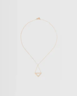 Mujer Prada COLECCIÓN DE JOYERÍA ELEGANTE^Collar Con Colgante Calado Eternal Gold De Oro Amarillo