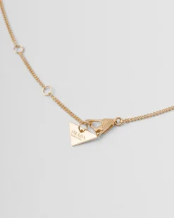 Mujer Prada COLECCIÓN DE JOYERÍA ELEGANTE^Collar Con Colgante Calado Eternal Gold De Oro Amarillo