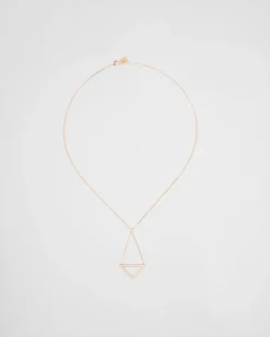 Mujer Prada COLECCIÓN DE JOYERÍA ELEGANTE^Collar Con Colgante Calado Eternal Gold De Oro Amarillo Y Diamantes