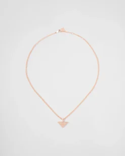 Mujer Prada COLECCIÓN DE JOYERÍA ELEGANTE^Collar Con Colgante Eternal Gold De Oro Rosa