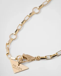 Mujer Prada COLECCIÓN DE JOYERÍA ELEGANTE^Collar Con Colgante Mediano Eternal Gold De Oro Amarillo