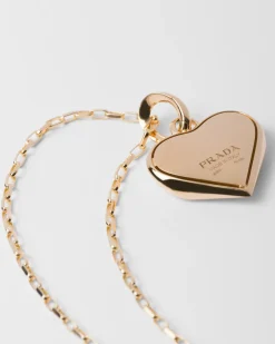 Hombre Prada COLECCIÓN DE JOYERÍA ELEGANTE^Collar Con Colgante Pequeño Eternal Gold De Oro Amarillo