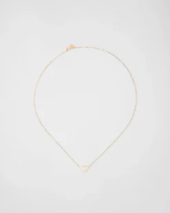 Mujer/Hombre Prada COLECCIÓN DE JOYERÍA ELEGANTE|COLECCIÓN DE JOYERÍA ELEGANTE^Collar Con Microcolgante Triangular Eternal Gold De Oro Amarillo Y Diamantes