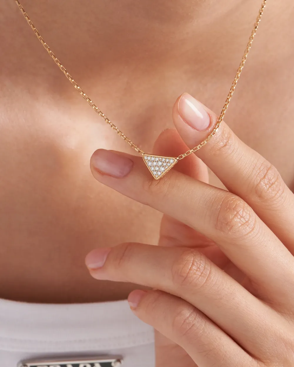 Mujer/Hombre Prada COLECCIÓN DE JOYERÍA ELEGANTE|COLECCIÓN DE JOYERÍA ELEGANTE^Collar Con Microcolgante Triangular Eternal Gold De Oro Amarillo Y Diamantes
